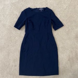 Lands End navy blue dress lined 0P